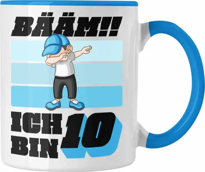 Produktbild von Trendation - 10 Geburtstag Junge Jungen Geschenke Tasse 10er Geburtstag 10 Jahre Alt Geschenkidee (Blau)