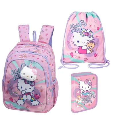 Produktbild von CoolPack HELLO KITTY 3 Schulrucksack Set 3-teilig für Mädchen Rucksack Federmäppchen Turnbeutel Farbe: rosa