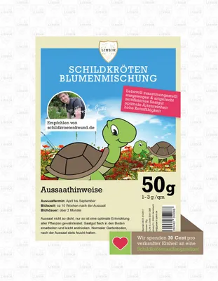 Produktbild von Schildkröten Blumenmischung Samen 50g – Wildblumen