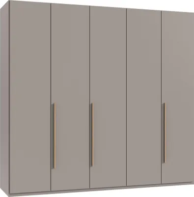 Produktbild von Drehtürenschrank >LONDON< SAHARAGRAU + ARTISAN EICHE Nachbildung - 225x208x58cm (BxHxT)
