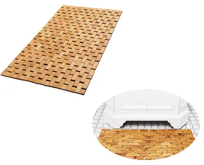 Image de Tapis de bain en bambou naturel, idéal pour la salle de bain et la cuisine