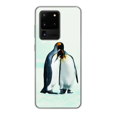Produktbild von MuchoWow® Handyhülle Schutzhülle Hülle für Samsung Galaxy S20 Ultra Pinguine - Schnee - Familie Silikon Softcase Handy Hülle - Karteninhaber