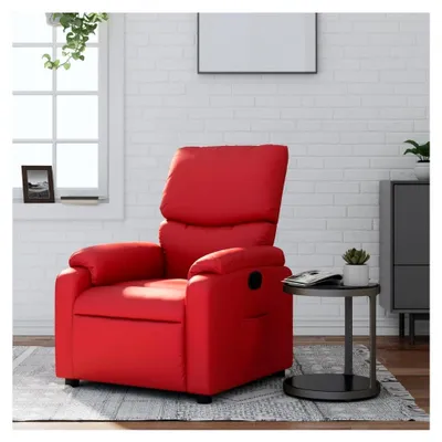 Produktbild von Relaxsessel mit Liegefunktion aus Kunstleder in Rot