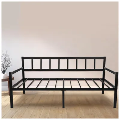 Immagine prodotto di Letto singolo Daybed - 92 x 202 cm - Metallo nero - Per materasso 90 x 190 cm
