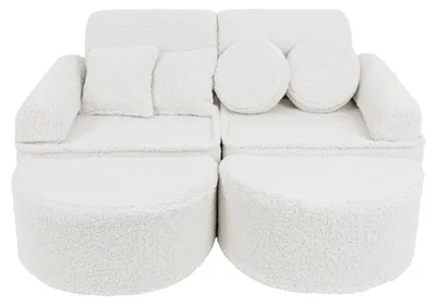 Image de Canapé Pocket 120 cm peluche 12 pcs BEARLY enfant modulable mousse OEKO TEX jeu