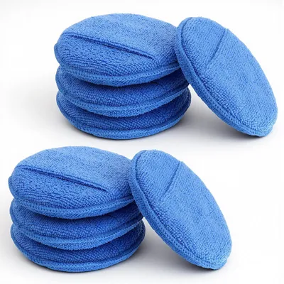 Productafbeelding van Set van 8 Microvezel Applicatorpads voor Auto, 12,5 cm, Voor Wax en Polijstmiddel