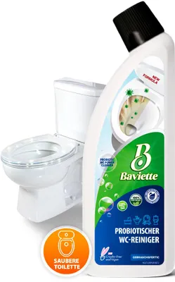 Zdjęcie produktu dla BAVIETTE Środek do czyszczenia toalet, 750 ml – zawiera mikroorganizmy i pumeks, przeznaczony do czyszczenia toalet