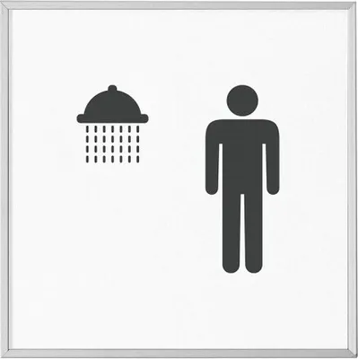 Produktbild von MADRID Silver Line Türschild 120,5 mm Piktogramm Dusche Herren