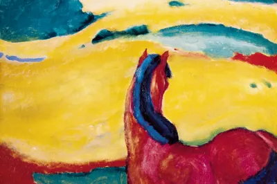 Produktbild von Franz Marc Kunstdruck Bild - Pferd In Der Landschaft, 1910 (80 x 120 cm)