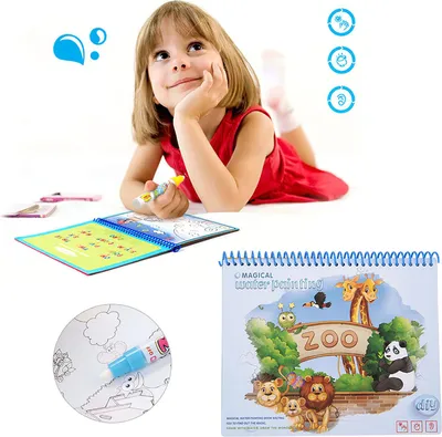 Zdjęcie produktu dla Malowanka z rysunkami wodnymi Zabawki dla dzieci Wczesna edukacja (zoo)