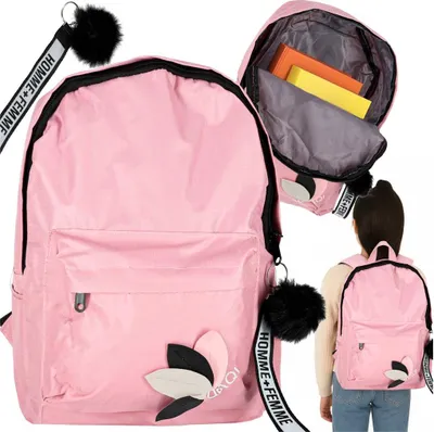 Image de Sac à dos scolaire à chambre unique pour jeunes rose