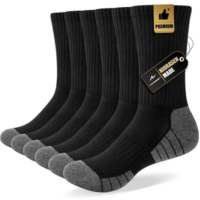 Obrázok produktu pre Športové ponožky, 6 párov, uni, bavlna, s výplňou, priedušné, čierne, veľkosti: 35-38, 39-42, 43-46, 47-50