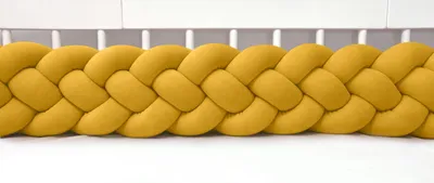 Produktbild von Bettschlange 4-strängig geflochten Velours 400 cm – Gold | Bettumrandung Babybett Nestchen | Letino