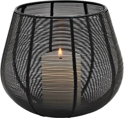 Produktbild von Kerzenhalter aus Metall Draht schwarz Tischdeko Ø 20 cm