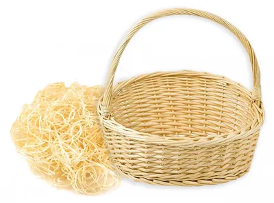 1 Geschenkkorb Präsentkorb natur Weidenkorb mit Holzwolle 32 x 26 x 9 cm