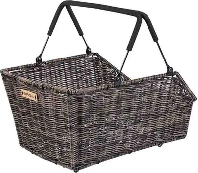 Produktbild von Basil Cento Rattan Look MIK, Hinten, Fahrradkorb, Rattan, Braun, 5 kg, 460 mm