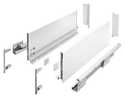 Produktbild von Modernes Schubladensystem Weiß 40kg - Schubkastensystem Push to Open 500mm 168mm
