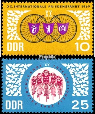 Produktbild von Briefmarken DDR 1967 Mi 1278-1279 (kompl.Ausgabe) postfrisch Internationale Radfernfahrt für den Frieden