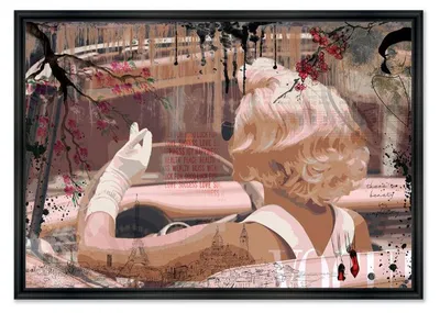 Image de Cadre en bois avec impression en PVC vernis "Fashion Paris" - Noir mat - 60 x 90 cm - Collection Rubix
