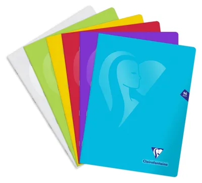 Produktbild von Clairefontaine Schulheft Mimesys, DIN A4+, 48 Blatt, liniert, Einband PP, farbig sortiert