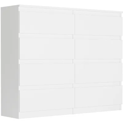 Obrázok produktu pre Komoda 120 cm s 8 zásuvkami, skriňa FRAMIRE R-120-S8, biela