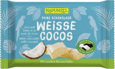 Produktbild von -Weißschokolade mit Kokosraspeln 100 g – RAPUNZEL