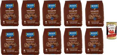 Produktbild von De Cecco Integrale Penne rigate N° 41, Pasta integrale, Vollkornnudeln, 10x 500g + Italian Gourmet polpa 400g