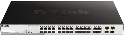 Obrázek produktu pro D-Link DGS-1210-28MP 28-port Gigabit Smart+ PoE Switch, 24x GbE PoE+, 4x RJ45/SFP, PoE 370W
