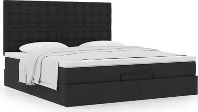 Produktbild von Maison Exclusive - Ottoman-Bett mit Matratze Schwarz 160x200 cm Stoff