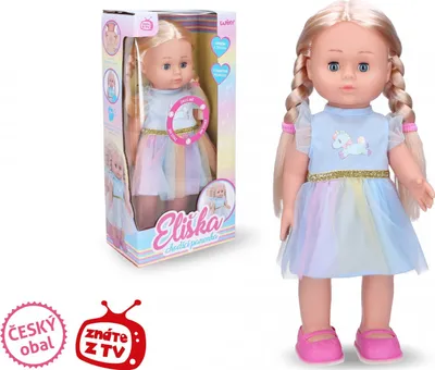 Obrázok produktu pre Wiky Eliška chodiaca bábika 41 cm modré šaty - anglické balenie