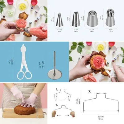 Produktbild von Bäckerei-Set - Kuchen Dekoration - Geburtstagstorte - Kuchenbäckerei - Dekorative Bäckerei - Backset