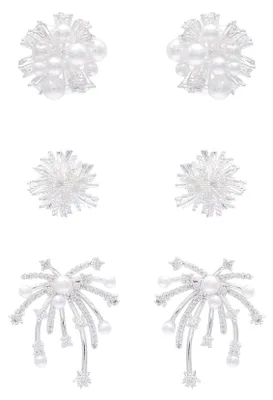 Image de Ensemble de boucles d'oreilles pour femmes dulcey - argent, taille unique