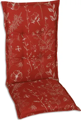 Produktbild von GO-DE Textil, Sesselauflage Mittellehner, Einzelauflage, Farbe: rot, Maße: 108 cm x 50 cm x 6 cm, Rueckenhoehe: 60 cm