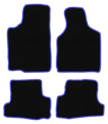 Produktbild von Fußmatten Automatten Velours Schwarz/Blau für Mazda MX-6 I 1988-1992 Set 4-tlg