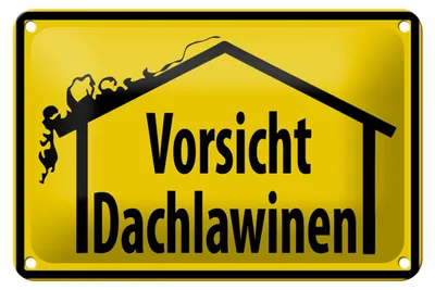 Produktbild von Blechschild Warnschild 18x12cm Vorsicht Dachlawinen