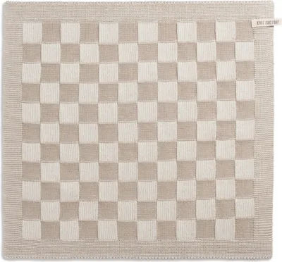 Produktbild von Knit Factory Küchentuch Block - Ecru/Leinen - 50x50 cm