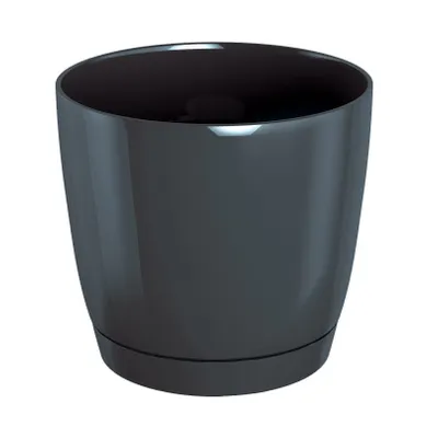 Obrázok produktu pre Coubi Okrúhly kvetináč s miskou grafit 18 cm
