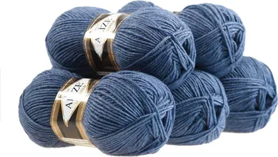 5 x 100g Strickgarn ALIZE Lanagold denim