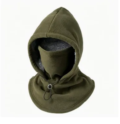 Produktbild von Sturmhauben Winter, Warme Fleecefutter One-Piece Warm Mask Hat,Nackenwärmer Verstellbare Hut Motorrad Fahrrad für Herren Damen Outdoor Grün