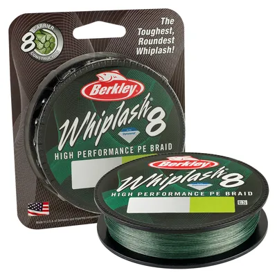 Produktbild von BERKLEY Whiplash Carrier 8, 300m, 0,12mm, 17.5kg / 38,58lbs, moosgrün, geflochtene Angelschnur, 1446660