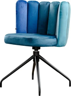 Produktbild von KAWOLA Esszimmerstuhl JADA Drehstuhl Velvet blau