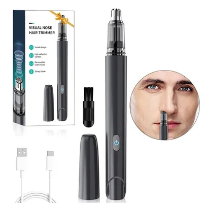 Produktbild von Elektrischer Nasenhaarschneider, USB Wiederaufladbar, IPX5 Wasserdicht, Sichtbar, 300mAh Akku, Herren & Damen, Nasenhaartrimmer