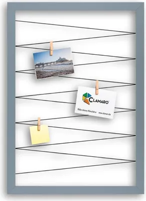 Produktbild von Fotohalter Pinnwand Fotorahmen Bilderrahmen 20 Holzklammer CLAMARO Collage Flex, Flex Größe:55x75, Flex Farbe:Graublau
