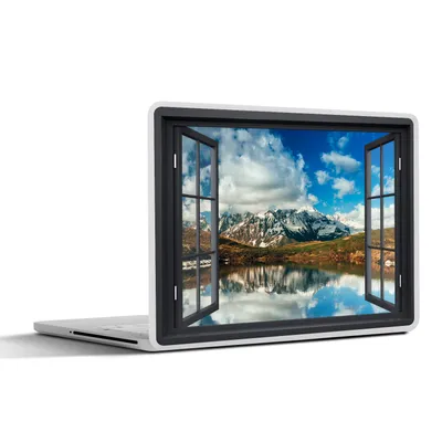 Produktbild von MuchoWow® Laptop Aufkleber Sticker Cover Aussicht - Berge - Wasser 30x21 cm - Sticker für Laptop - Selbstklebend