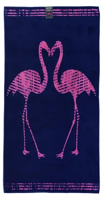 Immagine prodotto di Asciugamano da spiaggia extra grande, 90 x 180 cm, in 100% cotone, con motivo di fenicotteri