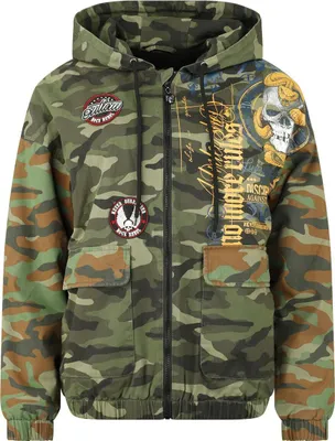 Produktbild von Rock Rebel by EMP Damen camouflage Übergangsjacke mit Print und Patches S