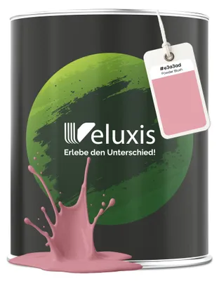 Produktbild von Wandfarbe Rosa Altrosa Rot Matt Innenfarbe – Deckkraft Klasse 1, VOC-frei, Ohne Grundierung, Tropfarm – Wohnzimmer & Schlafzimmer – 1L – Veluxis (Powder Blush)