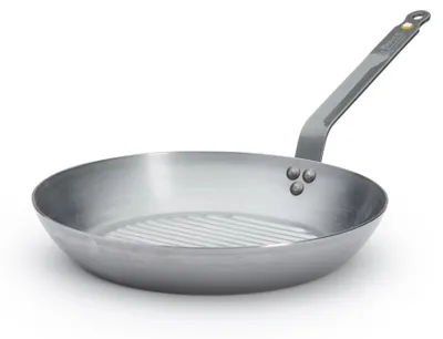 Grillpfanne 32 cm, Edelstahl, silber, natürliche Antihaftbeschichtung