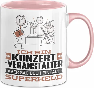 Produktbild von Konzertveranstalter Geschenk Tasse Ich Bin Konzertveranstalter Aber Sag Doch Einfach Superheld Lustige Geschenkdiee für Konzertveranstalter Kaffee-Becher (Rosa)