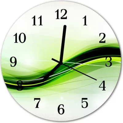 Immagine prodotto di Orologio da parete in vetro, orologio da cucina, vetro vero, 30 cm, linee astratte, verde
